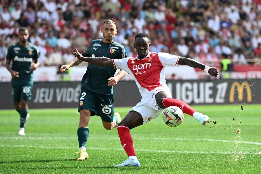 Folarin Balogun in azione durante la partita di Ligue 1 tra Monaco e Lens