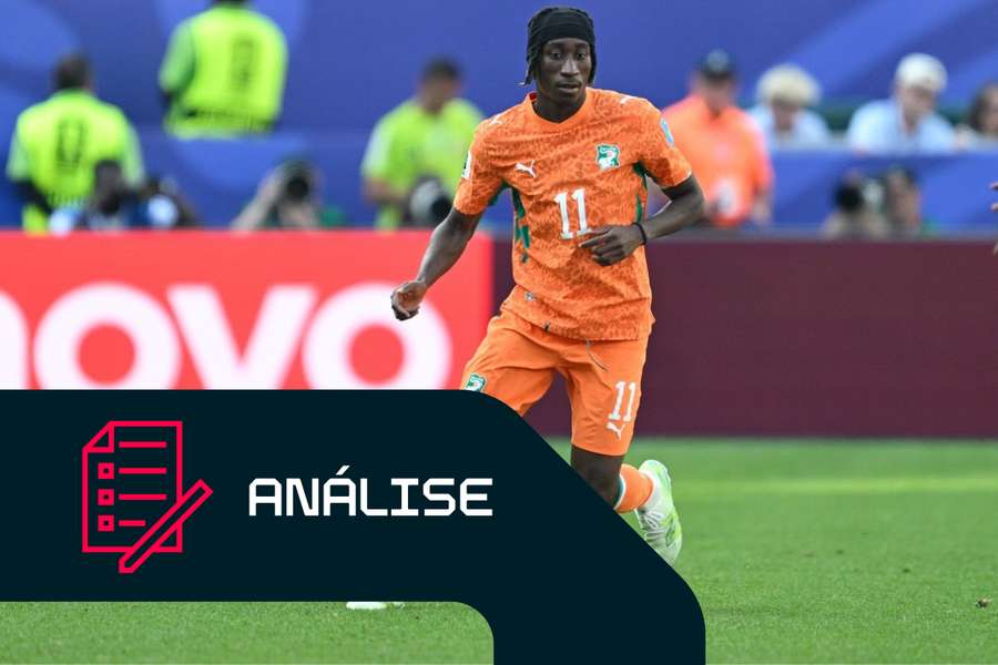 Yan Diomande, da Costa do Marfim, frente a Curaçau Yan Diomande, da Costa do Marfim, frente a Curaçau