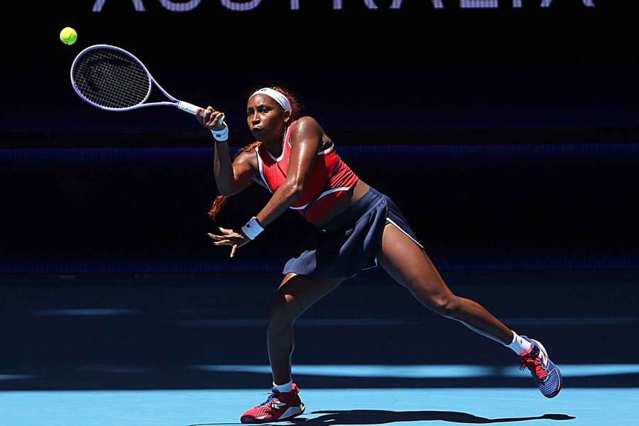 Coco Gauff in action against Jessica Bouzas Maneiro