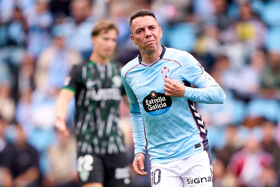 Aspas celebra um golo frente ao Elche