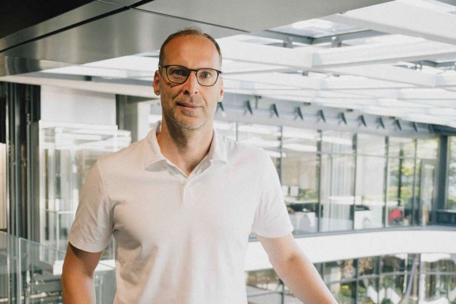 Petr Čech visiting the Flashscore offices in Prague