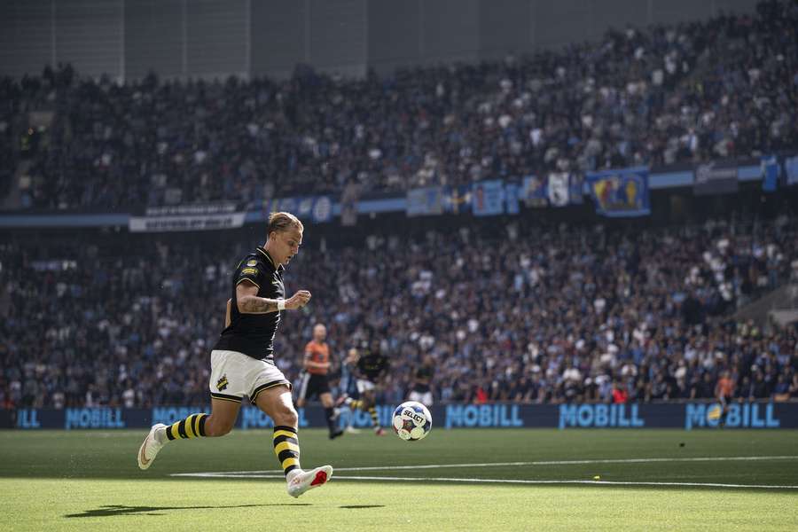 Linus Carlstrand was at the double for AIK at Djurgarden
