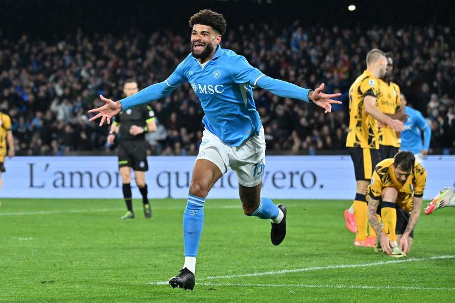 Phillip Billing celebrates his equaliser against Inter
