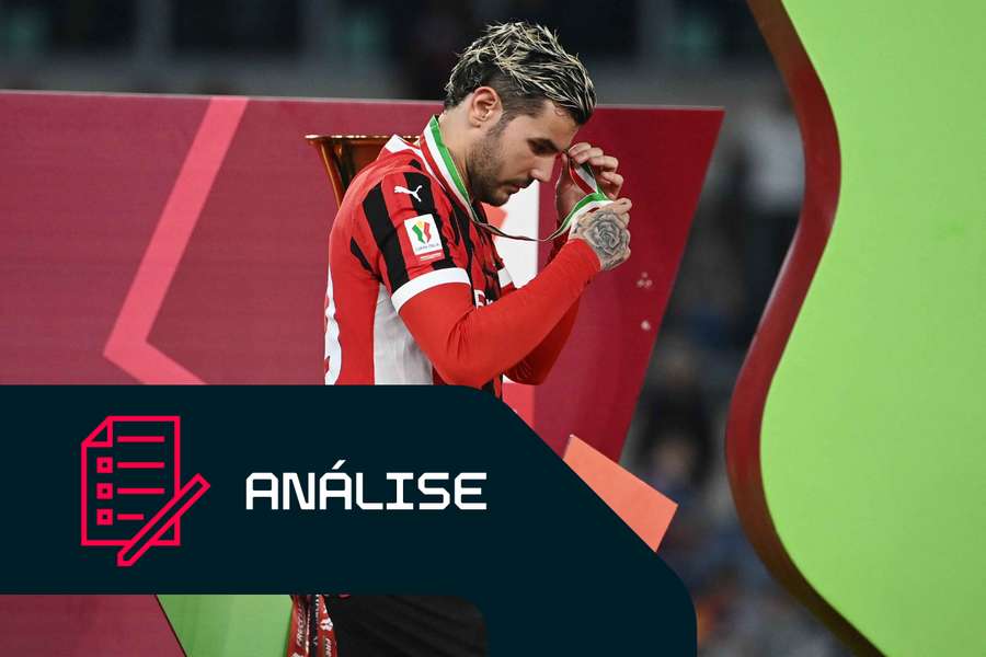 Theo Hernández após a derrota do Milan na final da Taça de Itália