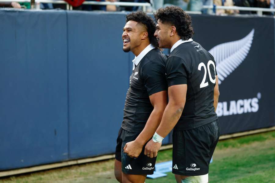 Leicester Fainga’anuku celebrates New Zealand's win over Ireland in Chicago last weekend. Leicester Fainga’anuku celebrates New Zealand's win over Ireland in Chicago last weekend.