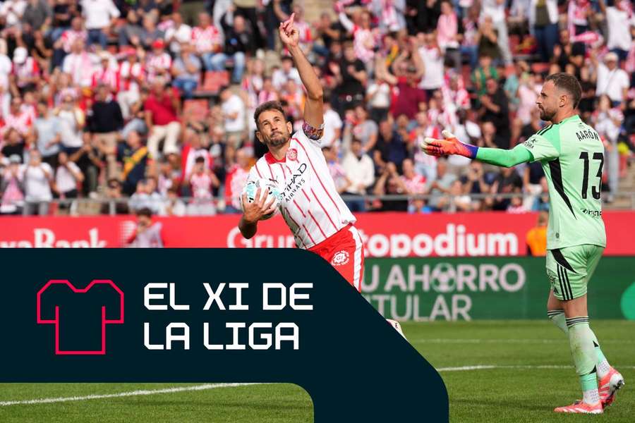 Stuani celebra uno de sus goles Stuani celebra uno de sus goles