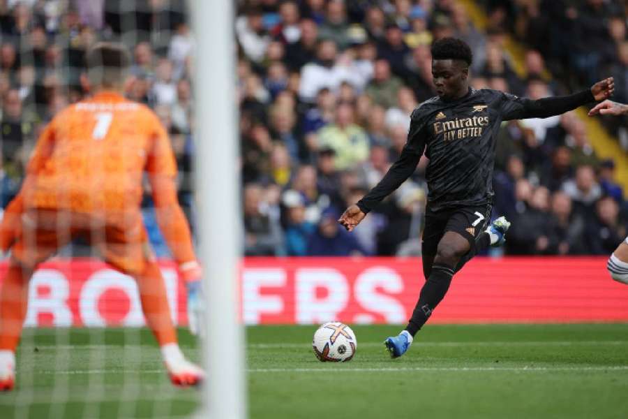 Bukayo Saka scored the decisive goal at Elland Road