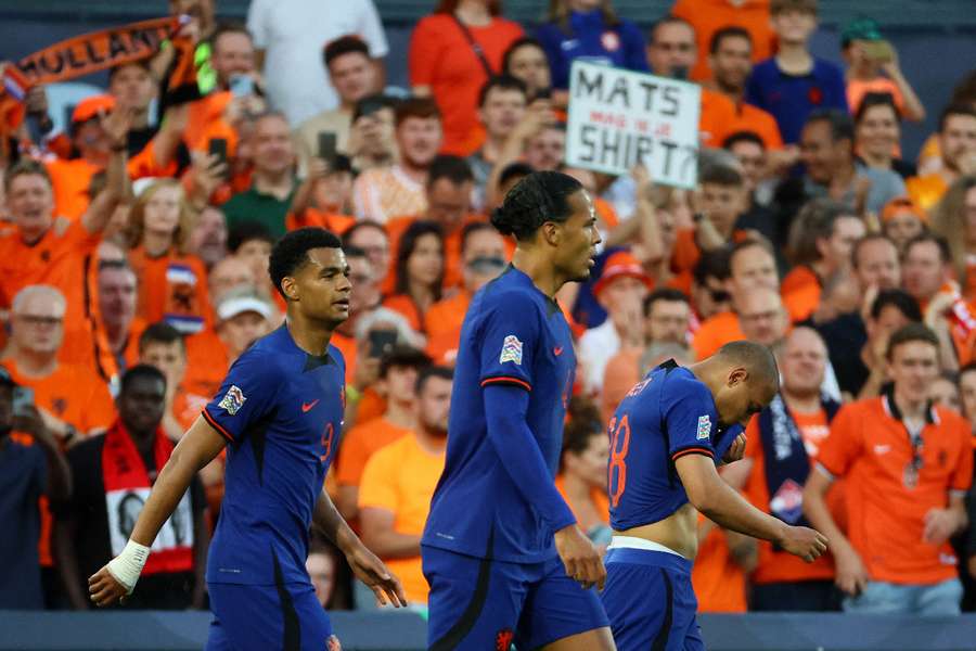 Dutch players during the match with Croatia