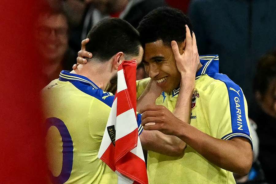 Shea Charles celebrates after scoring the winner for Southampton