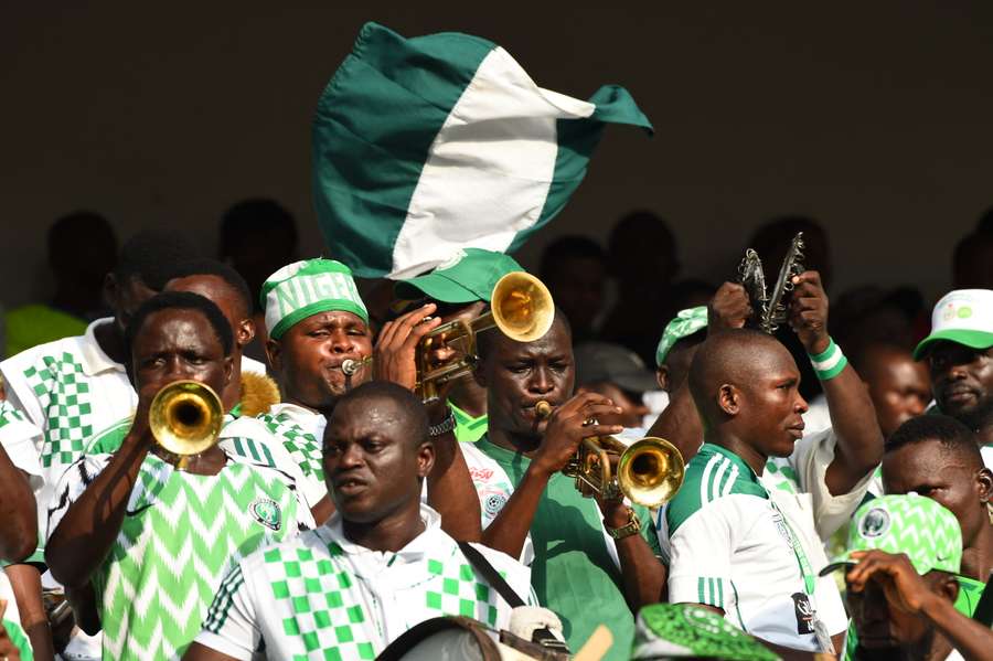 Fans van Nigeria ter illustratie