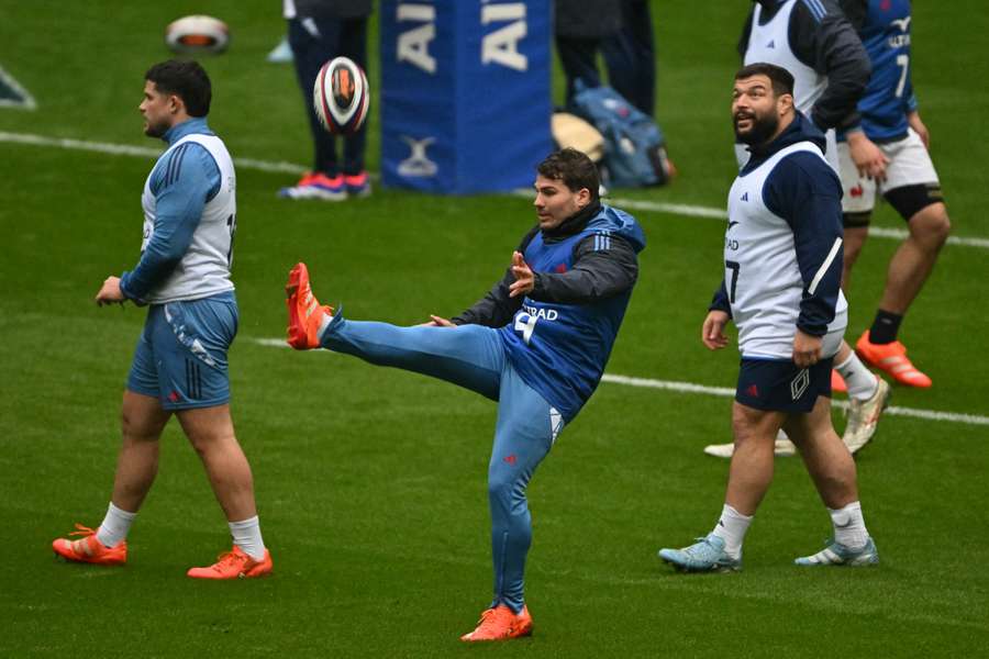 Antoine Dupont avec les Bleus cette semaine.