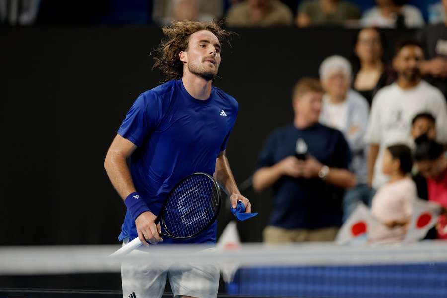 Tsitsipas celebrates his win