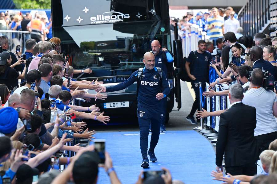 Enzo Maresca voorafgaand aan de wedstrijd tegen Manchester City