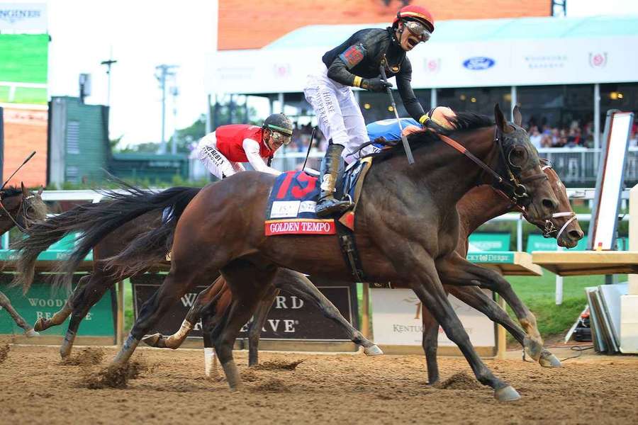 Golden Tempo wins Kentucky Derby as jockey Jose Ortiz celebrates