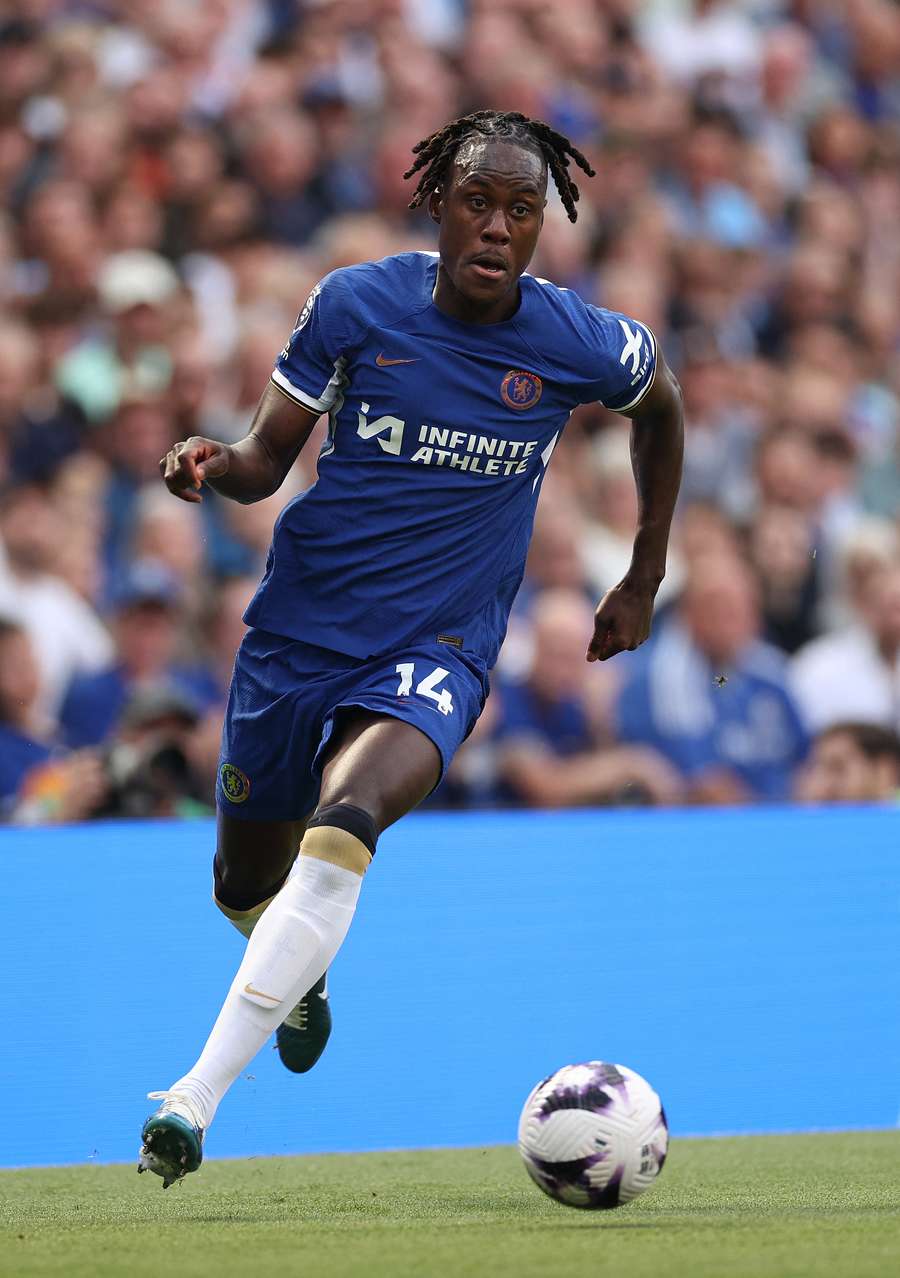 Trevoh Chalobah of Chelsea controls the ball during the Premier League match between Chelsea FC and AFC Bournemouth