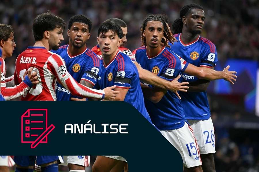Lisandro Martinez, do Man Utd, durante o jogo frente ao Atlético de Madrid Lisandro Martinez, do Man Utd, durante o jogo frente ao Atlético de Madrid
