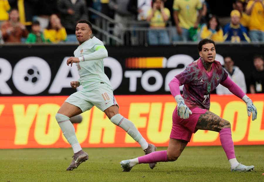 Ederson beaten by Mbappé in friendly against France