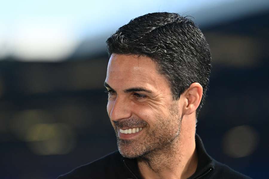 Mikel Arteta during an interview for Arsenal after their weekend match against Everton.