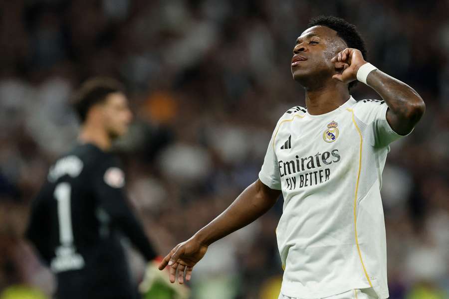 Vini Jr. fez dois gols em Real Madrid 3x2 Atlético de Madrid Vini Jr. fez dois gols em Real Madrid 3x2 Atlético de Madrid