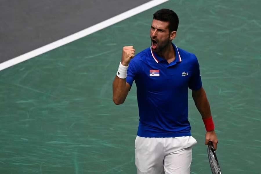 Novak Djokovic, con Serbia, en la Davis 