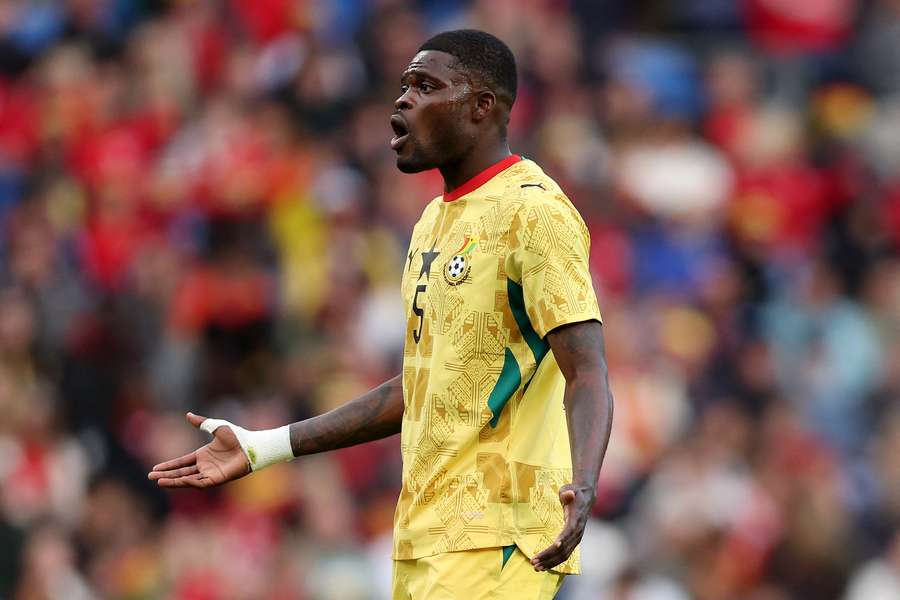 Záložník Ghany Thomas Partey. Záložník Ghany Thomas Partey.