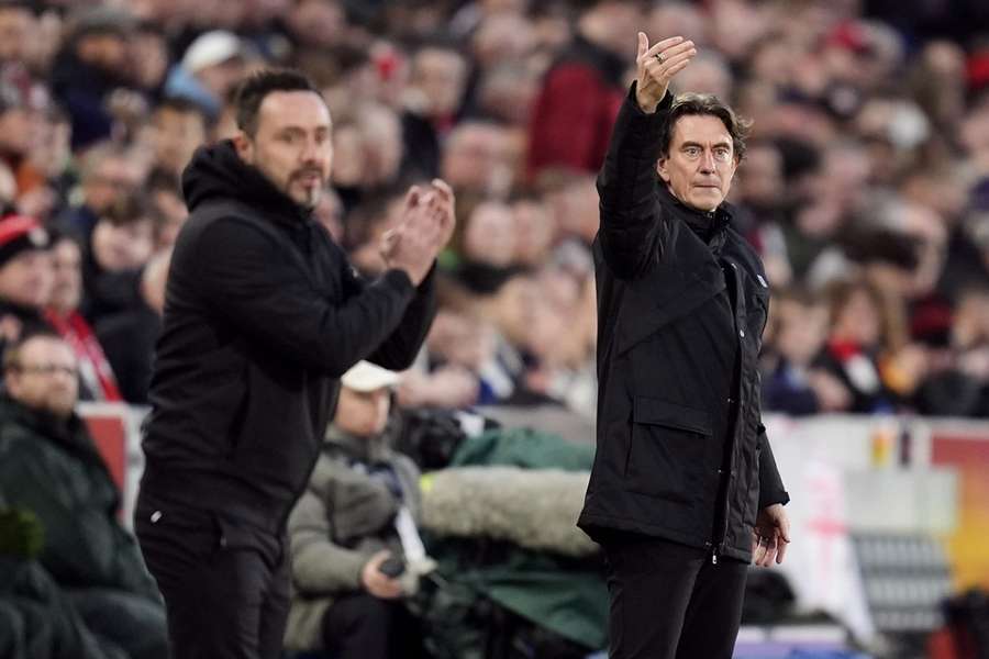 Thomas Frank (right) and Roberto De Zerbi during a previous meeting