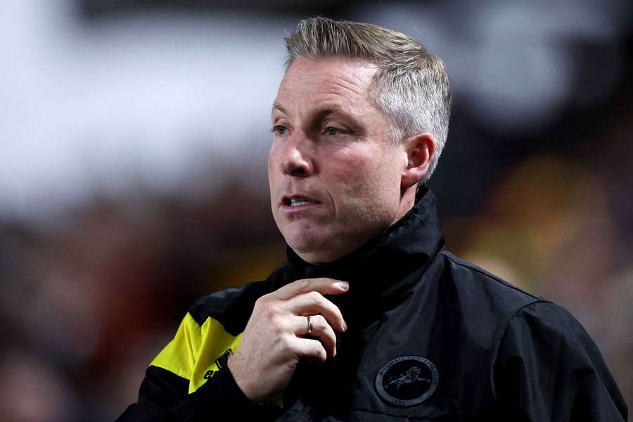 Neil Harris looks on during Millwall's match against Leeds last month