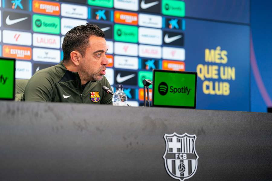 Xavi Hernández, na conferência de imprensa