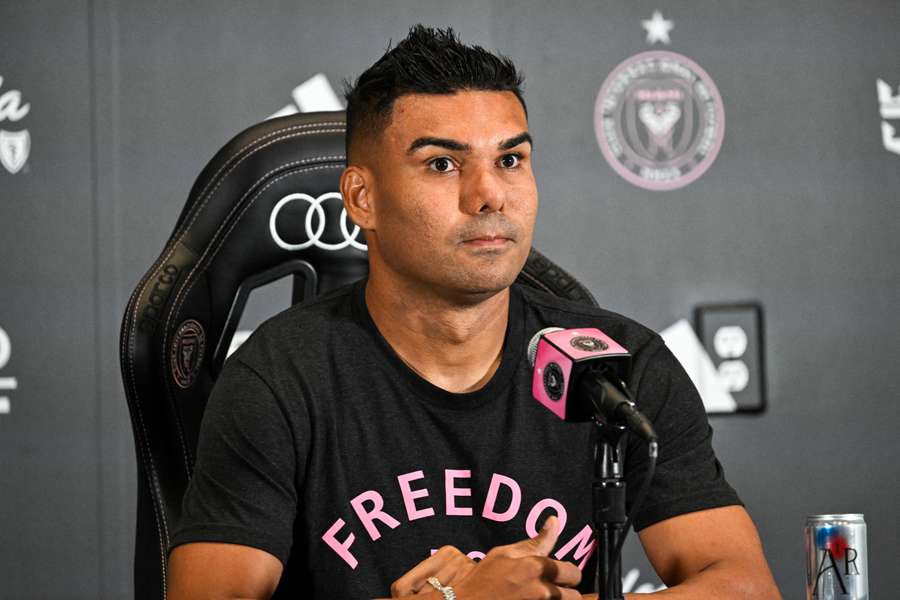 Casemiro em conferência de imprensa no Inter Miami Casemiro em conferência de imprensa no Inter Miami