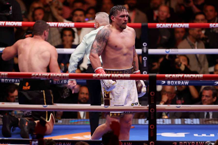 Oleksandr Usyk bei seinem Sieg gegen Rico Verhoeven Oleksandr Usyk bei seinem Sieg gegen Rico Verhoeven