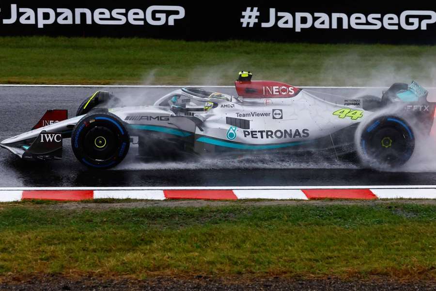 Russell leads Hamilton in Friday practice at soaking Suzuka