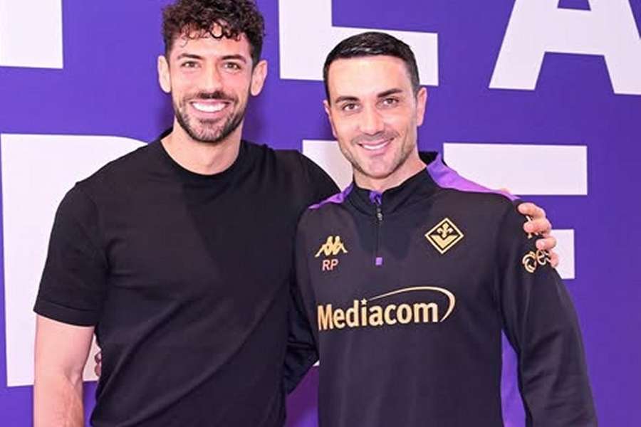 Pablo Mari and Fiorentina coach Raffaele Palladino