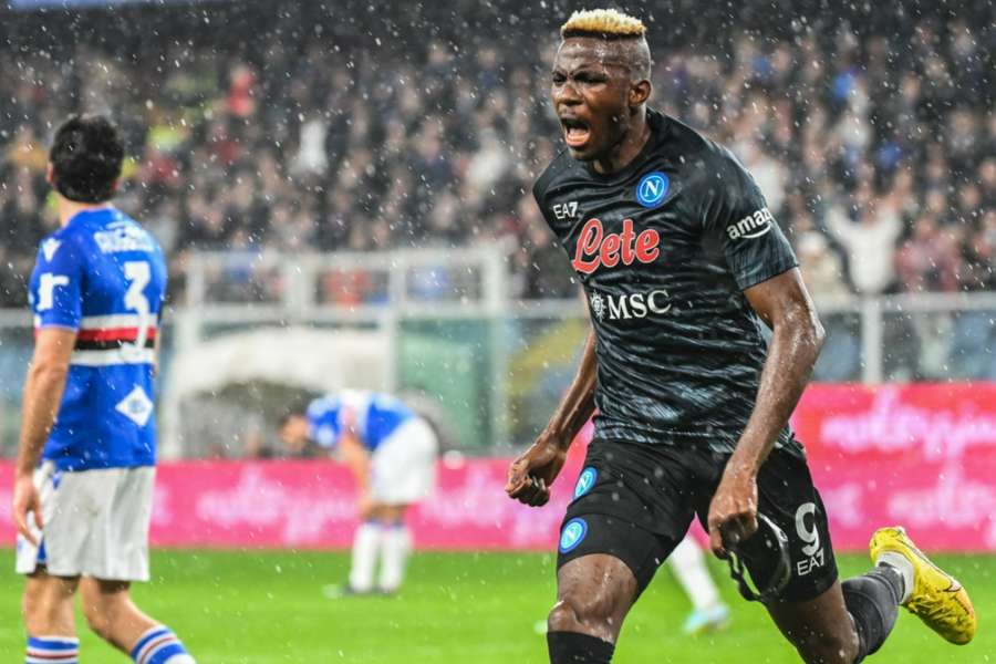 Osimhen, artilheiro da Serie A, abriu o placar contra a Sampdoria