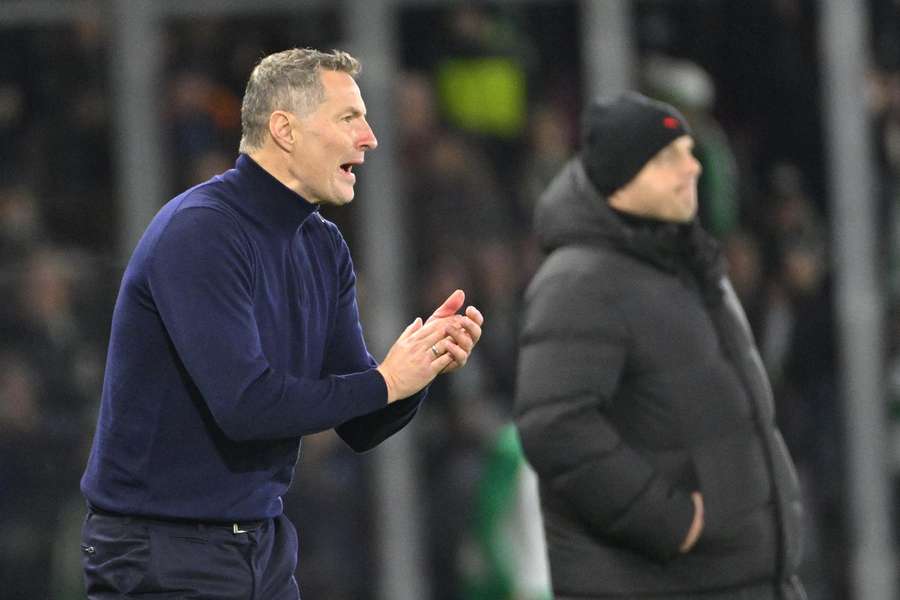 Trenér Sparty Brian Priske během zápase s Bohemians. Trenér Sparty Brian Priske během zápase s Bohemians.