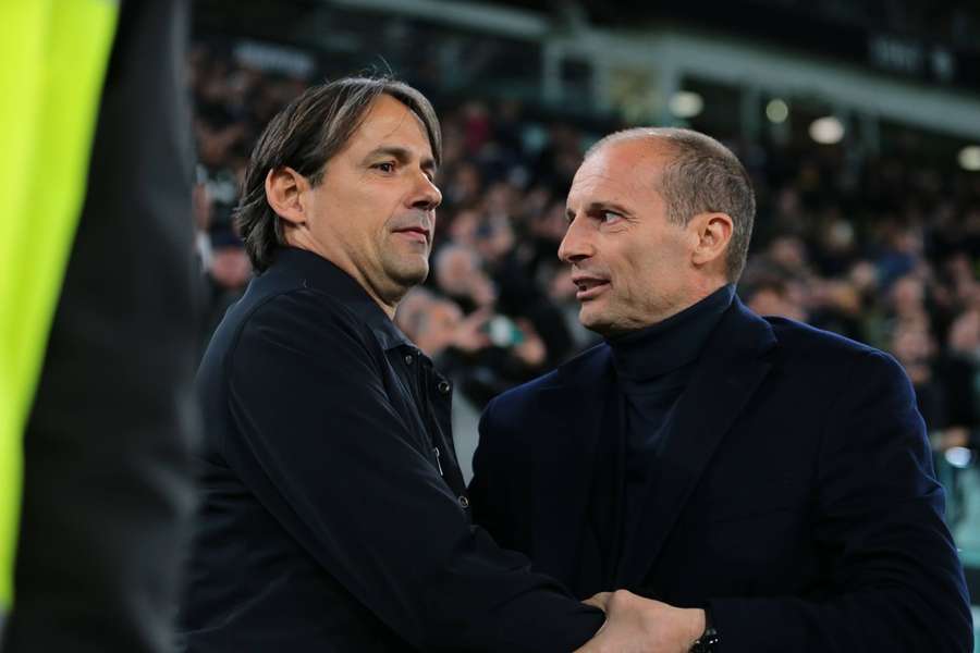 Inter manager Simone Inzaghi and Juventus boss Massimiliano Allegri
