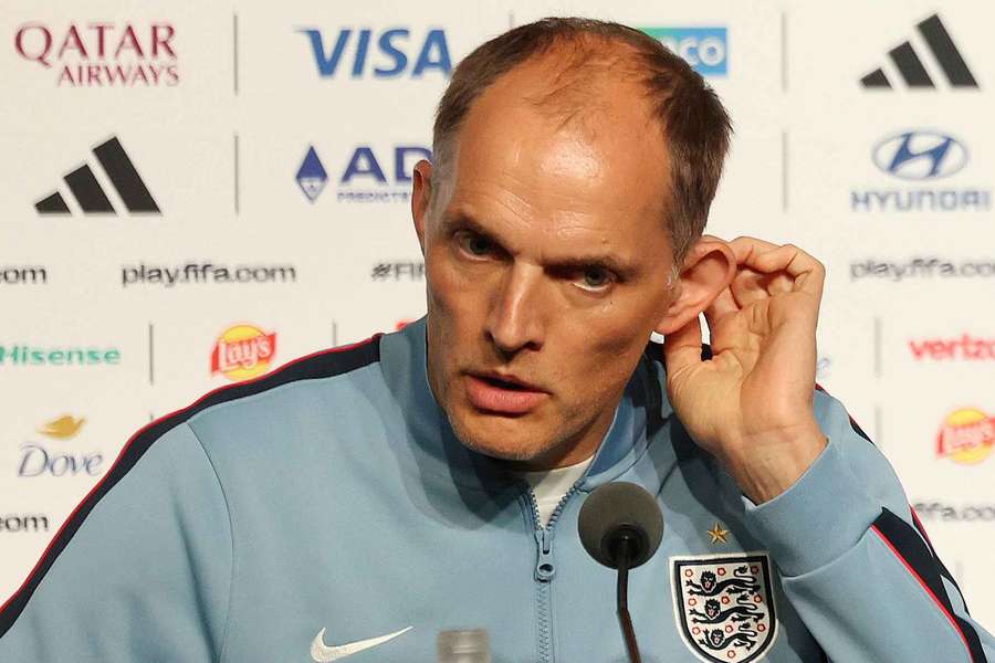 Thomas Tuchel face à la presse. Thomas Tuchel face à la presse.