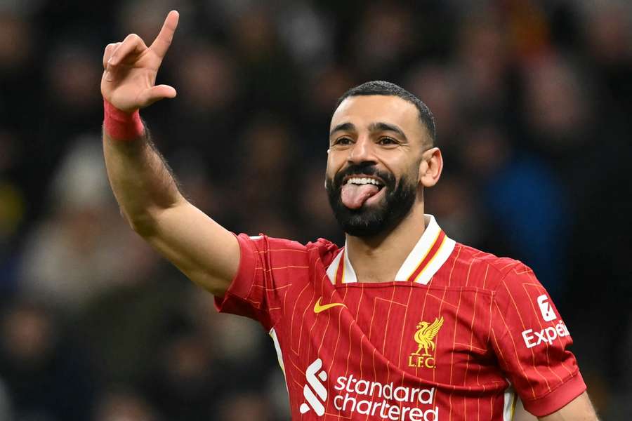 Salah celebrates
