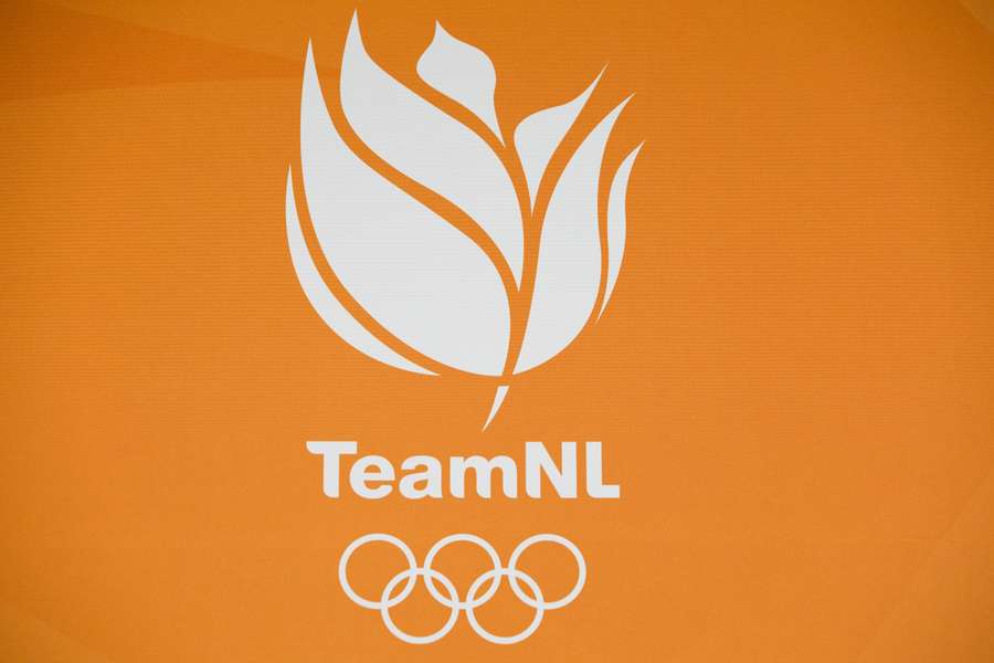 Het logo van Team NL in het Holland Heineken House tijdens de Olympische Winterspelen van Pyeongchang