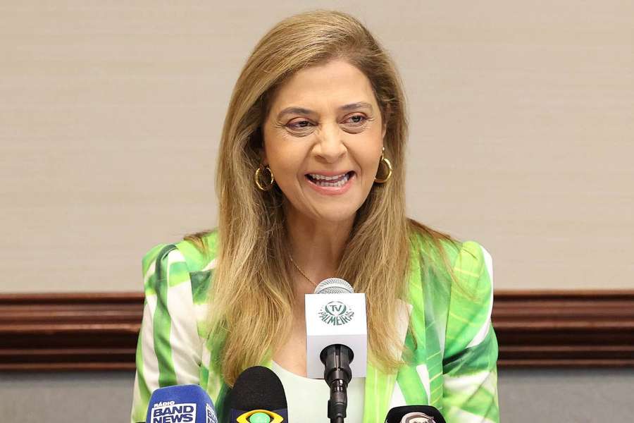 Leila Pereira, presidente do Palmeiras, concedeu entrevista nos Estados Unidos