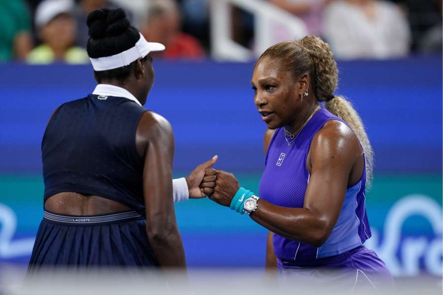 Serena & Venus Williams in doubles action