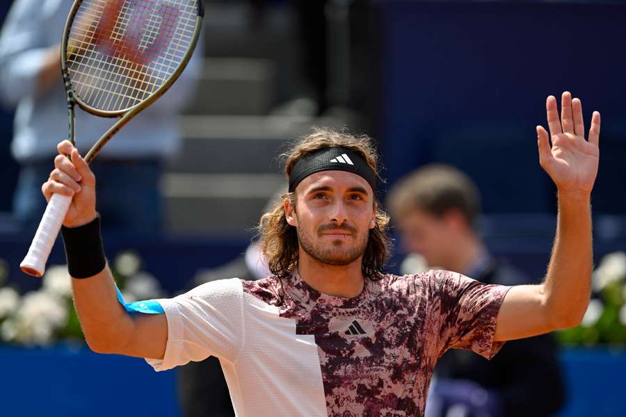 Greece's Stefanos Tsitsipas celebrates