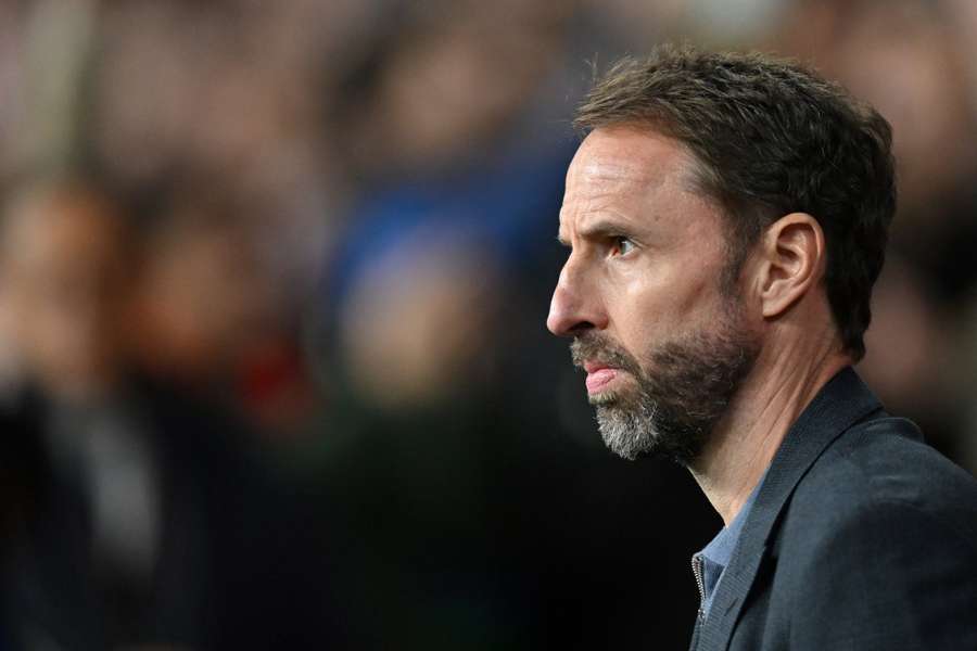 Gareth Southgate reagisce prima dell'incontro di calcio del gruppo C di qualificazione a Euro 2024 tra Inghilterra e Italia