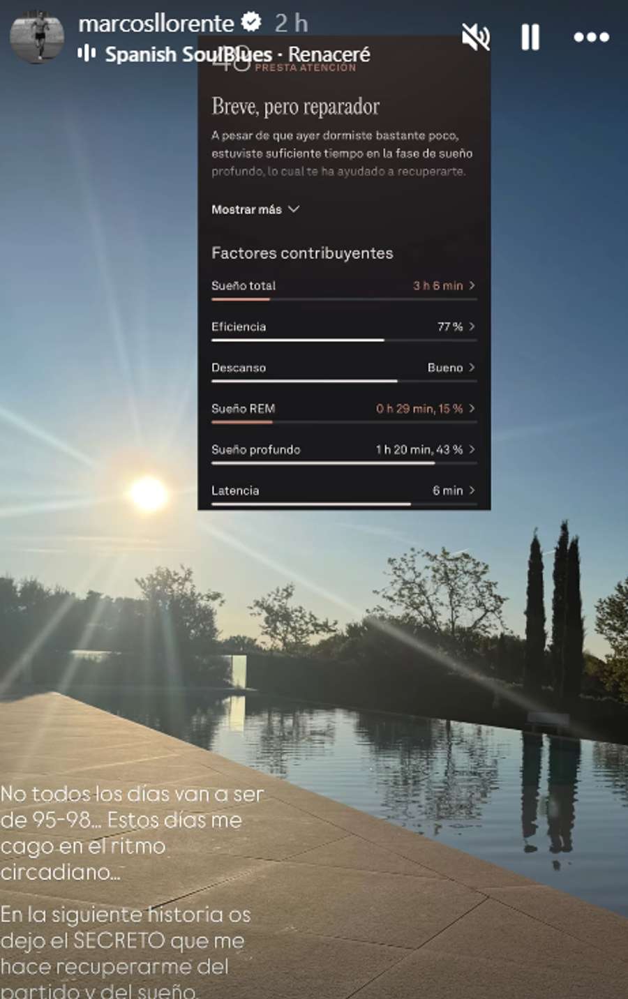 Datos de sueño de Marcos Llorente