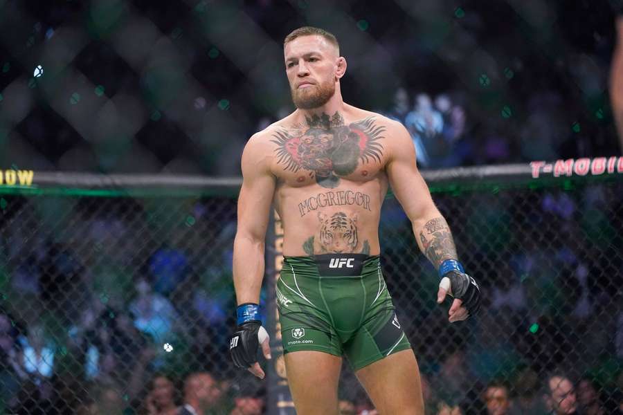 Conor McGregor prepares to fight Dustin Poirier in a UFC 264 lightweight mixed martial arts bout in 2021