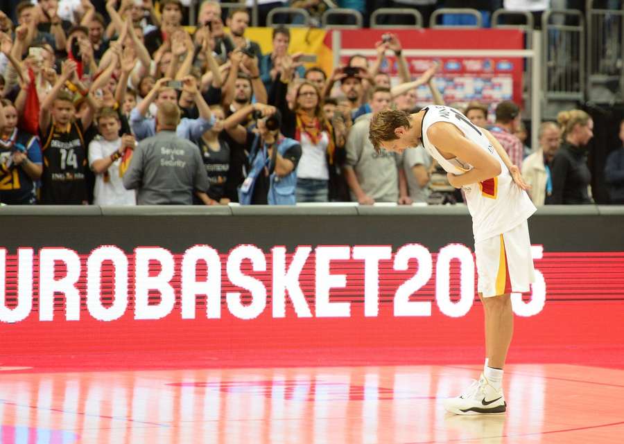 Dirk Nowitzki nach seinem letzten Spiel im Nationaltrikot.