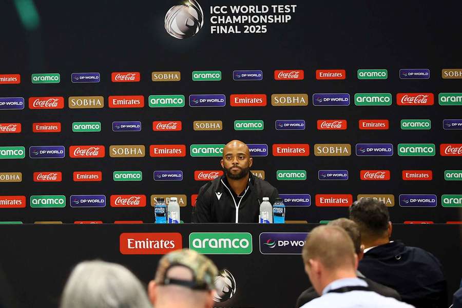 Temba Bavuma speaks before the final