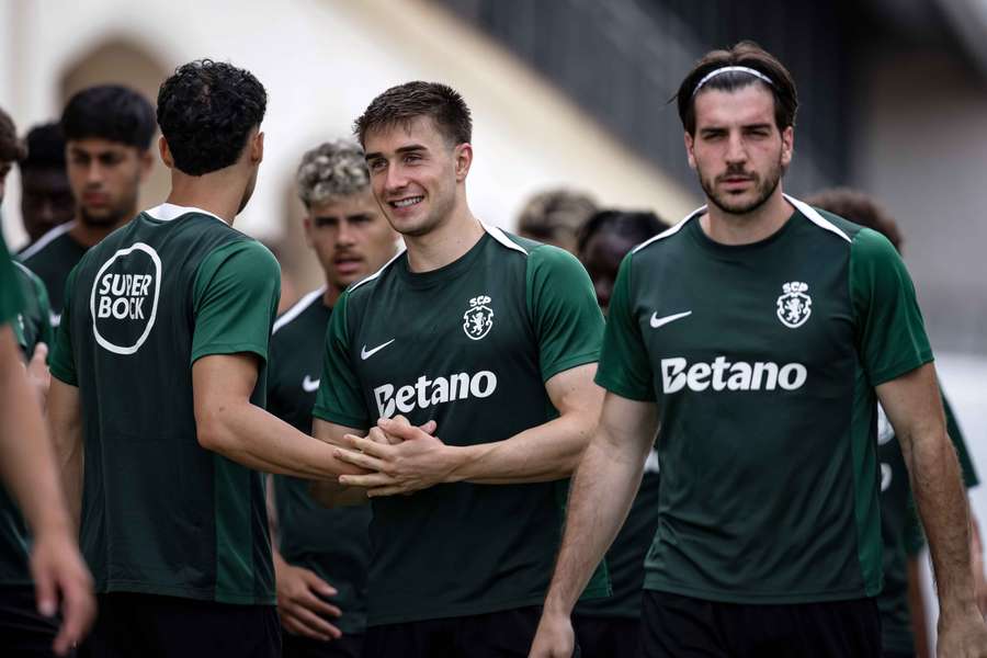 Fresneda e Ioannidis no treino do Sporting Fresneda e Ioannidis no treino do Sporting