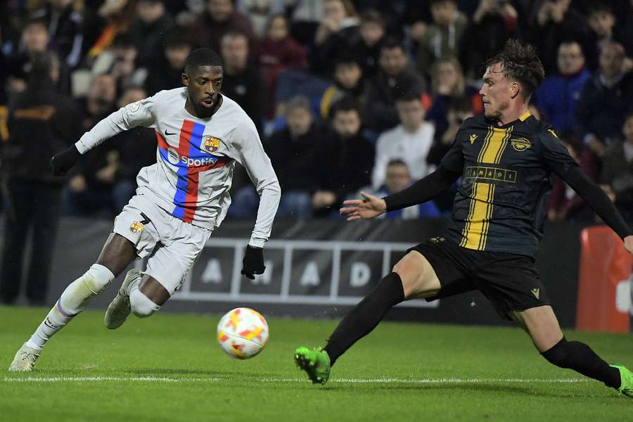 Dembélé, durante el encuentro de Copa ante el Intercity