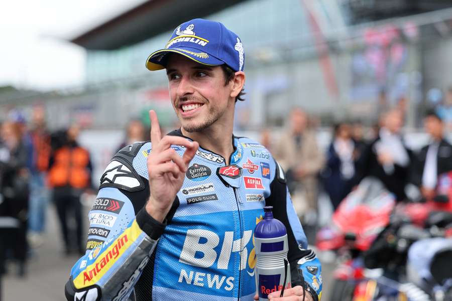 Alex Marquez celebrates his sprint win