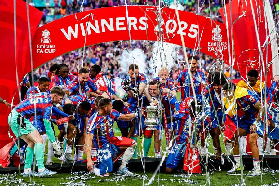 Crystal Palace celebrate their FA Cup triumph